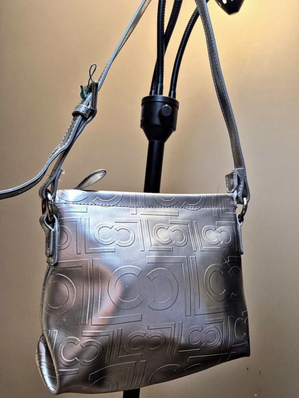 Embossed Silver Crossbody Bag Like New